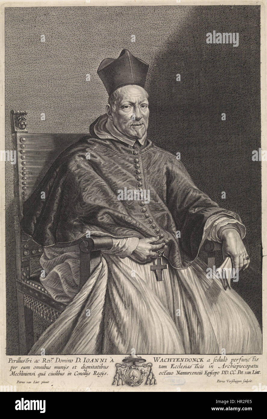 Pieter van Lint, Pieter van Schuppen - Portrait of bishop Johannes Wachtendonck Stock Photo