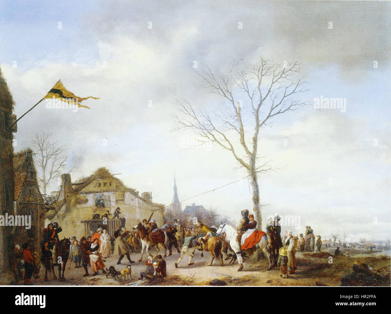 Philips Wouwerman Village festival with herringpull Stock Photo Alamy