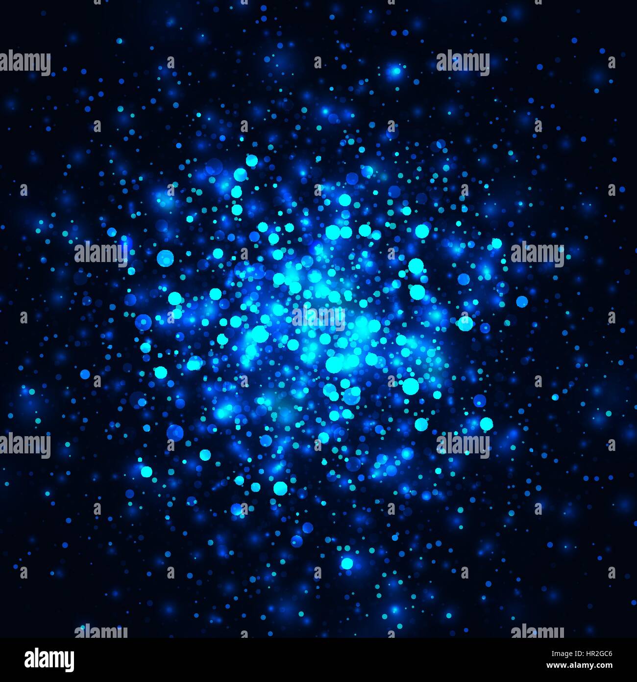 Vector blue glowing light glitter background. Christmas magic lights ...