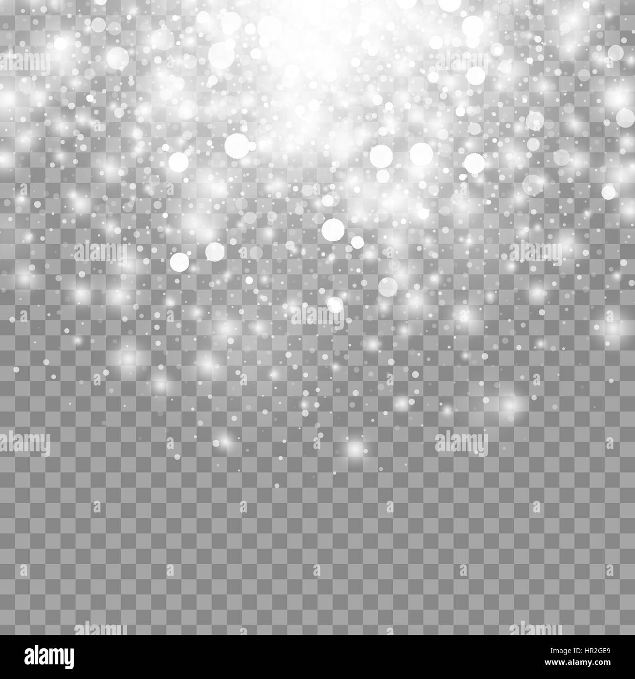 Vector magic white glow light effect isolated on transparent Stock