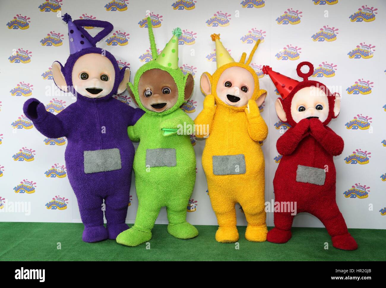 The Teletubbies at the 20th anniversary party at the BFI Southbank in London. Stock Photo