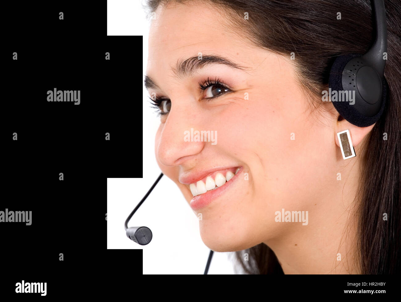 customer service representative smiling isolated over a white ...