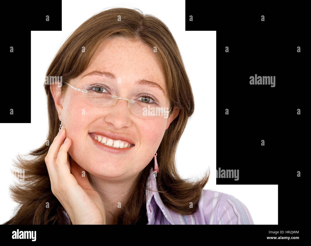 business woman portrait - isolated over a white background Stock Photo ...