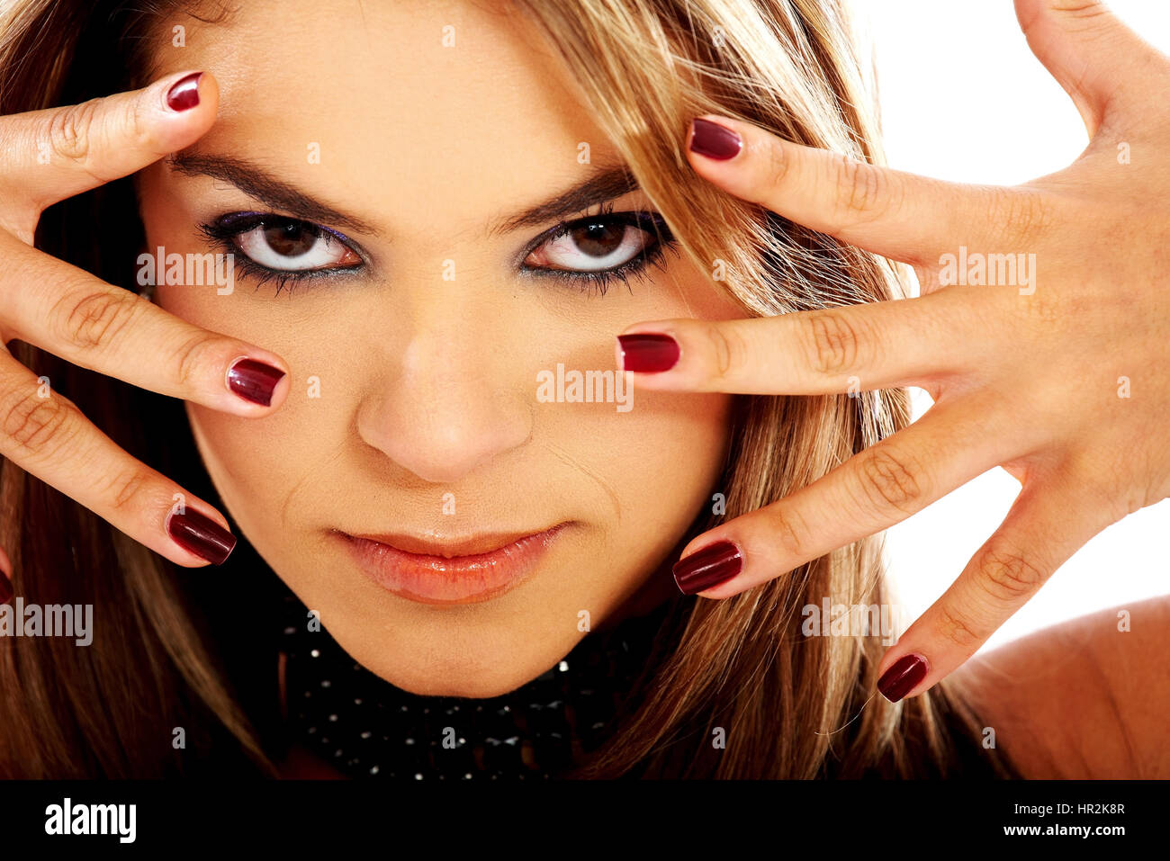 fashion woman portrait isolated over a white background Stock Photo - Alamy
