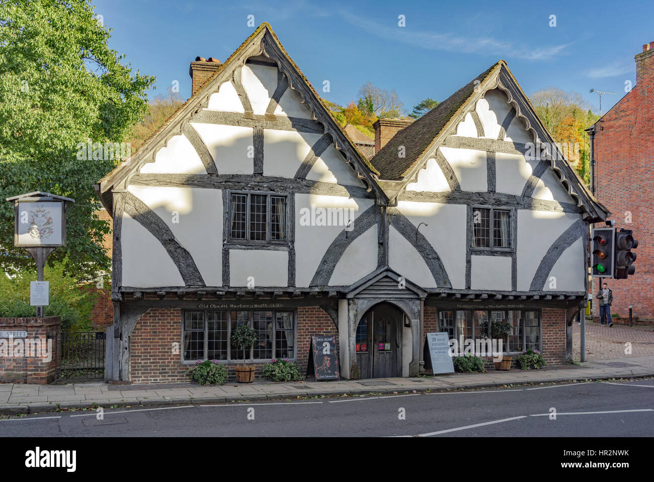 The Chesil Rectory. The oldest restaurant in Winchester Stock Photo