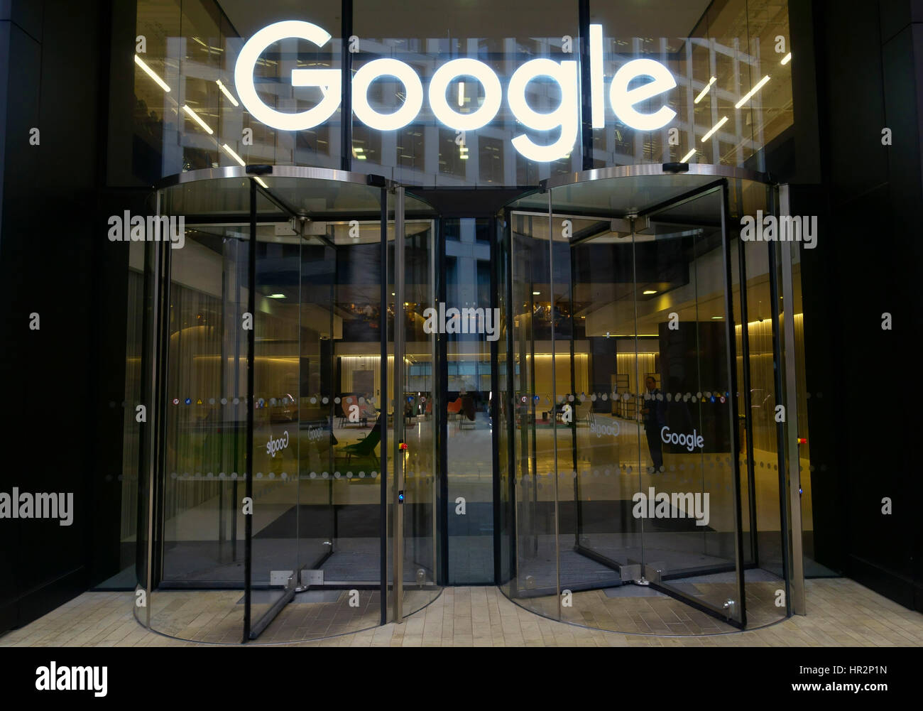 The entrance to the London offices of Google Stock Photo
