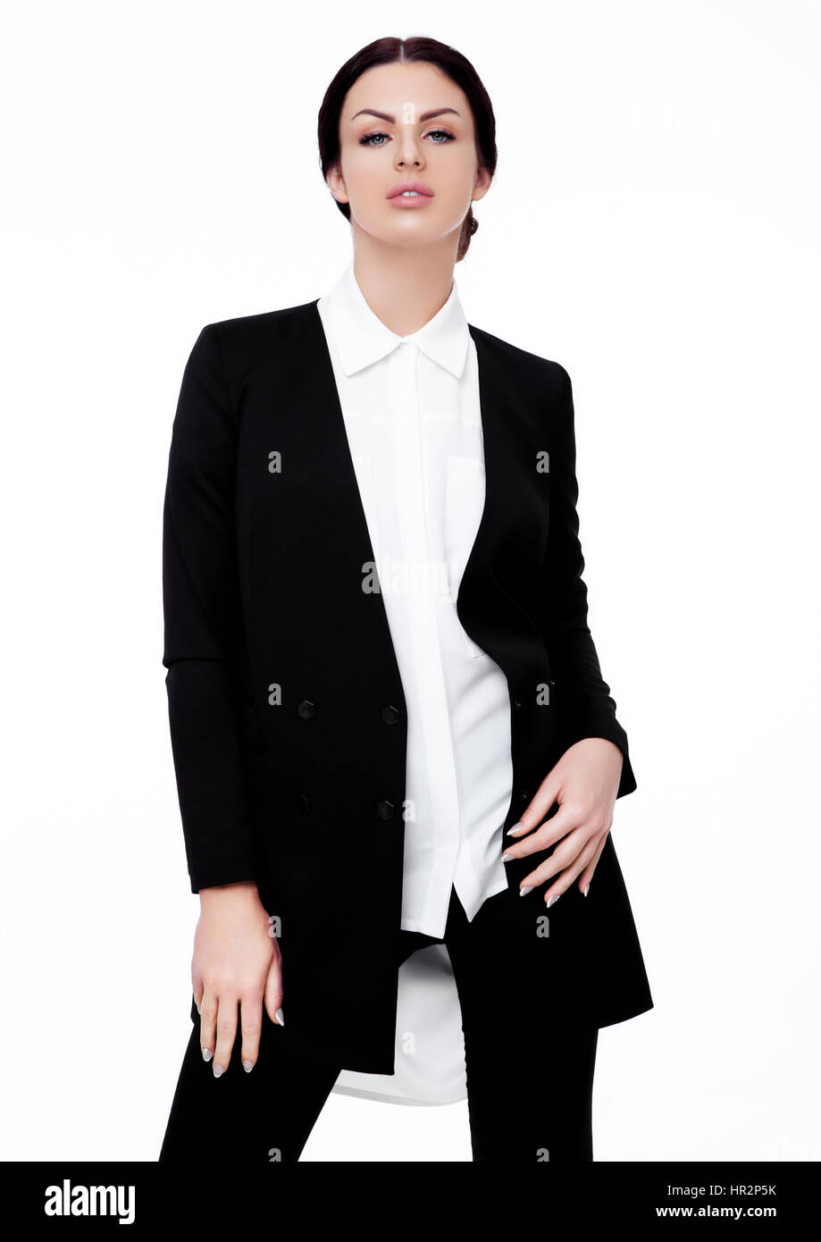 Girl In Black Suit High Resolution Stock Photography and Images - Alamy