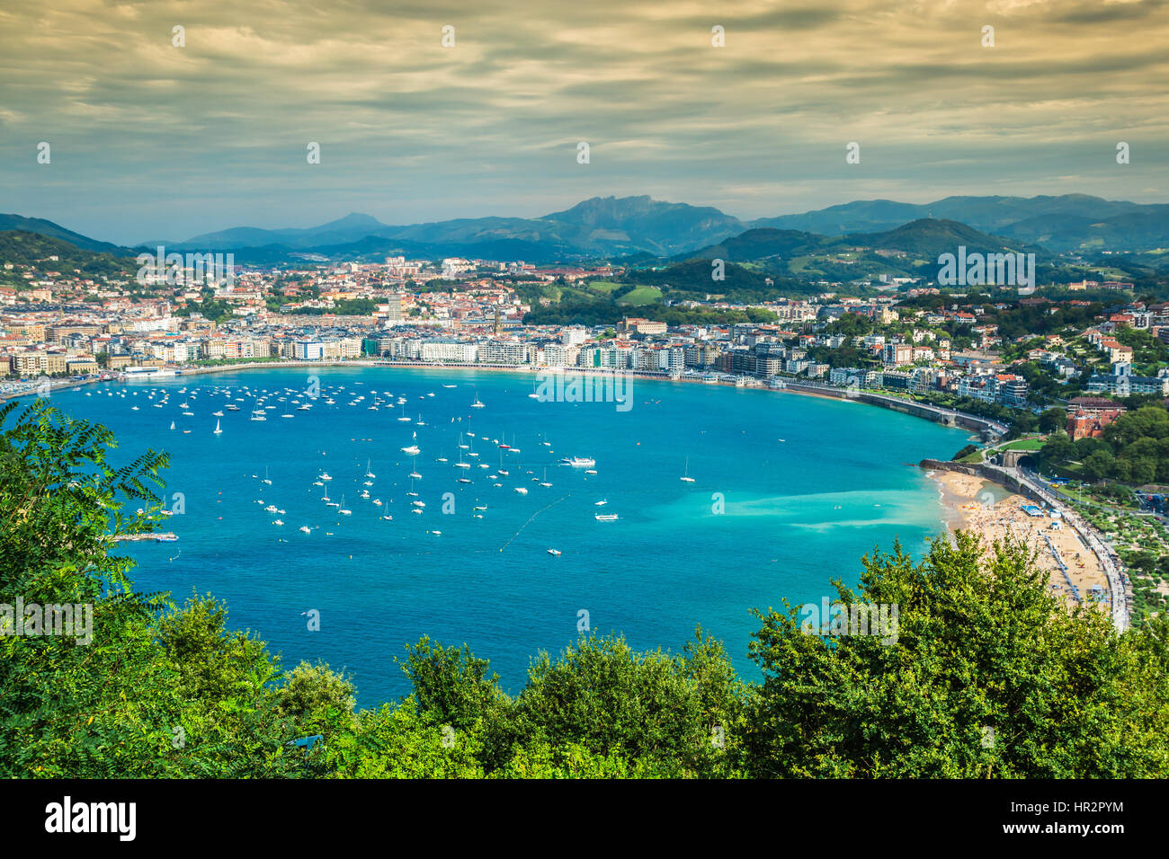 Panoramic aerial view of San Sebastian (Donostia) Spain Stock Photo - Alamy