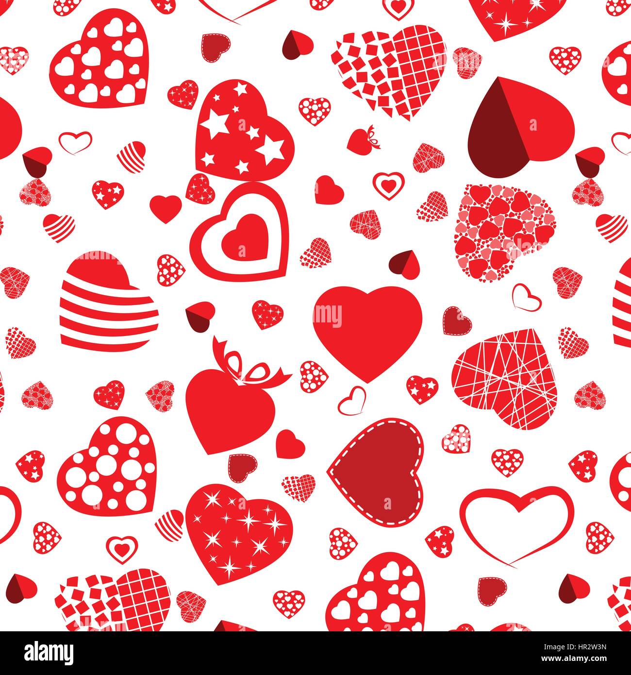 Variety red heart pattern on white background Stock Vector Image & Art ...