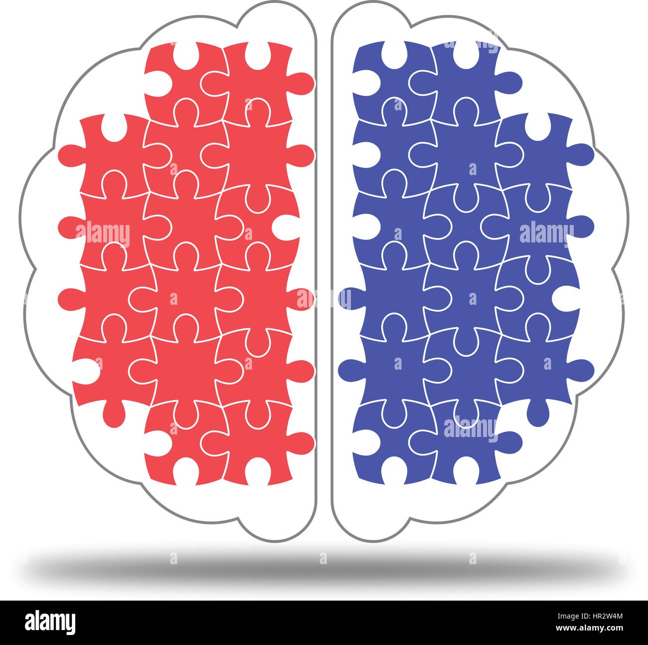 Colorful jigsaw puzzle in Brain vector icon on white background Stock ...