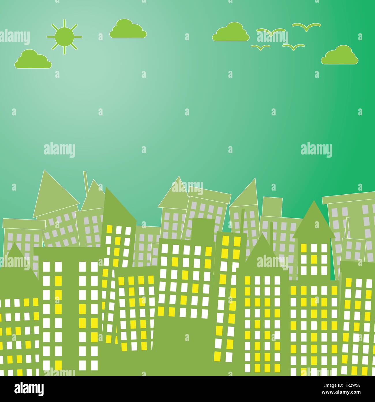 Green scene of city town with eco concept Stock Vector Image & Art - Alamy