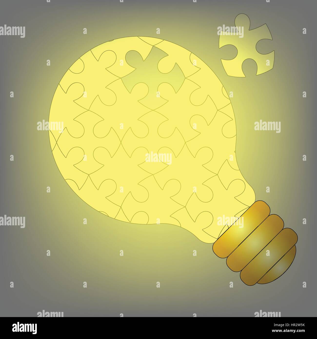 Jigsaw puzzle of light bulb idea vector Stock Vector Image & Art Alamy