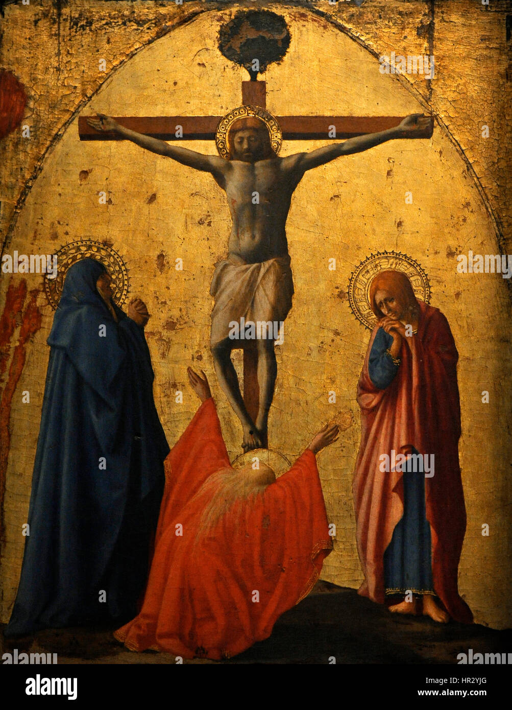 Masaccio, Tommaso di ser Giovanni di Mone Cassai, called (1401-1428). Italian painter. Crucifixion, 1426. National Museum of Capodimonte. Naples. Italy.