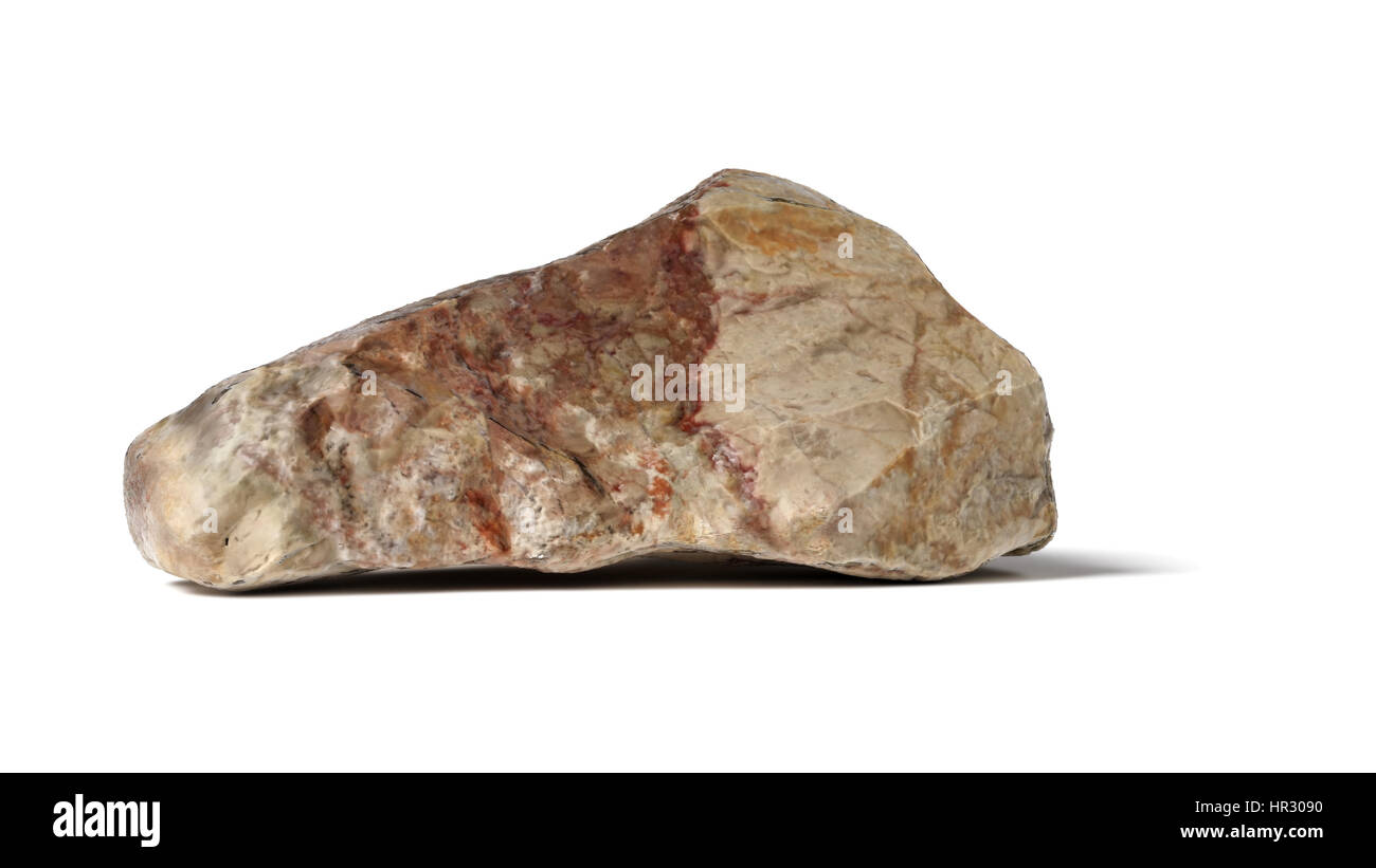 natural sharp-edged stone isolated on white background Stock Photo