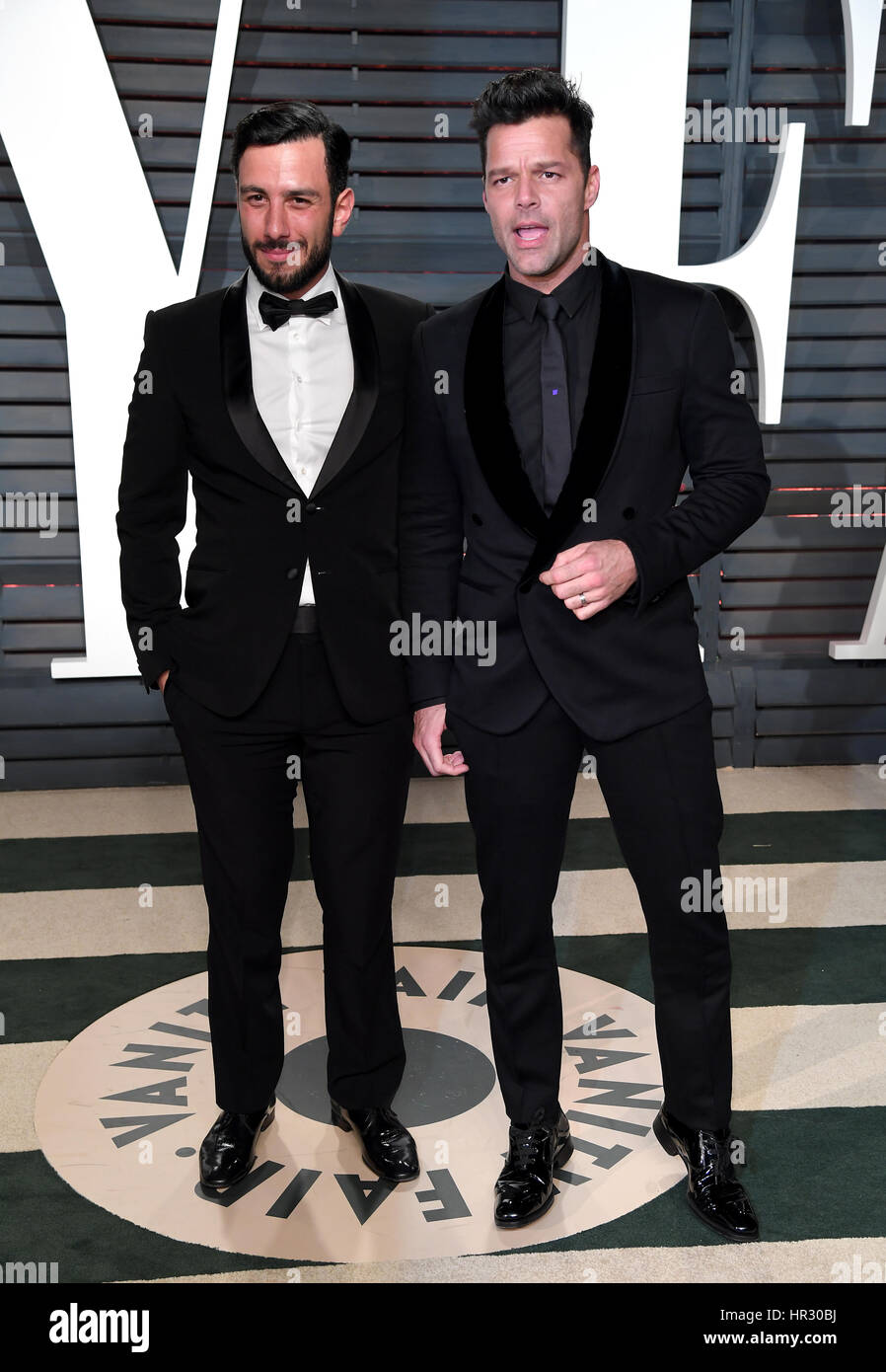 Jwan yosef arriving vanity fair oscar party hi-res stock photography