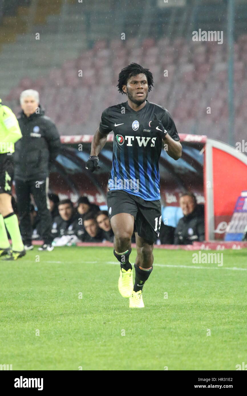 Naples, Italy. 25th Feb, 2017. Soccer match between SSC Napoli and Atalanta at San Paolo Stadium in Napoli .final result Napoli vs. Atalanta 0-2.In picture Franck Yannick Kessié (ATALANTA ) Credit: Salvatore Esposito/Pacific Press/Alamy Live News Stock Photo