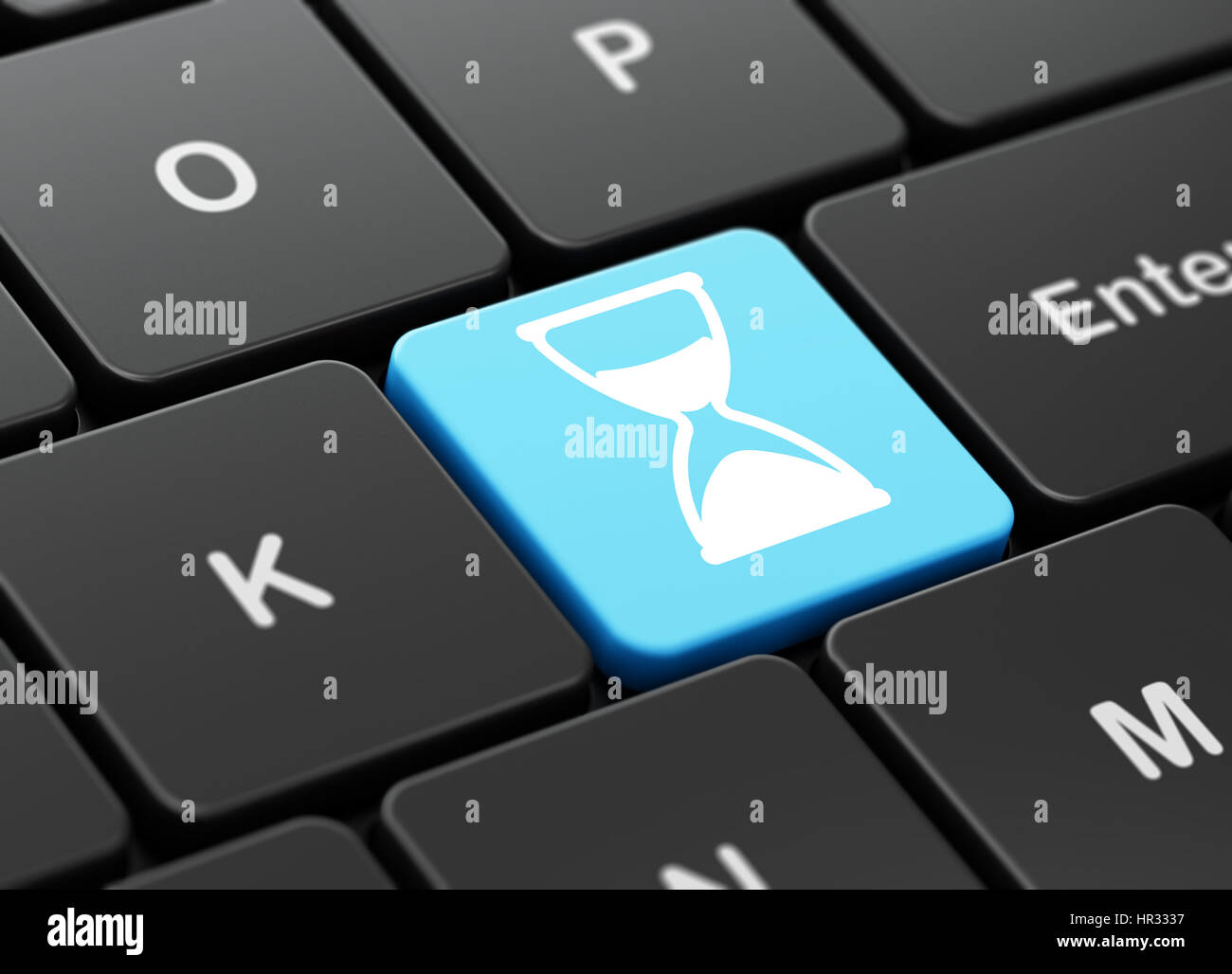 Time concept: Hourglass on computer keyboard background Stock Photo - Alamy