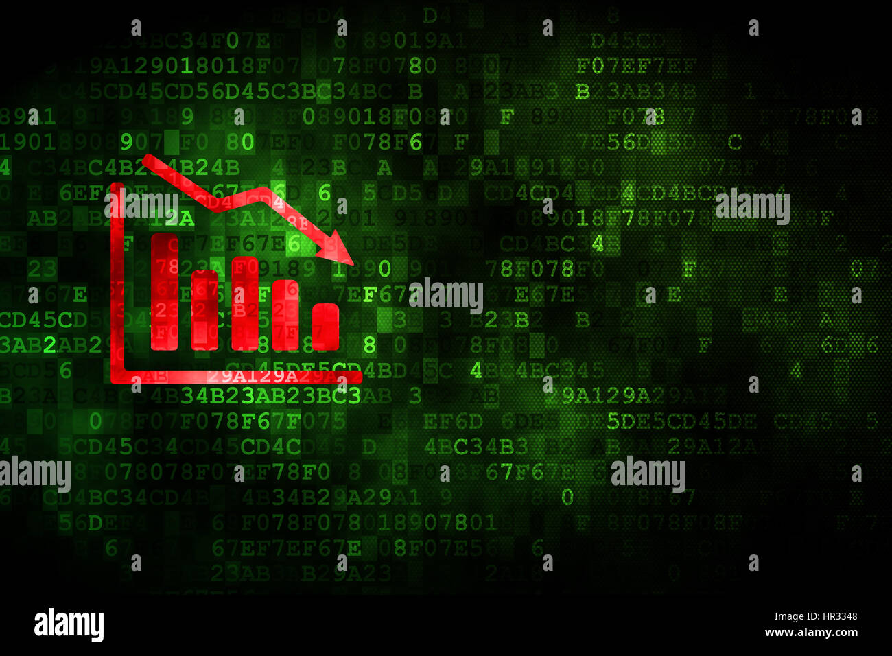 Advertising concept Decline Graph on digital background Stock Photo