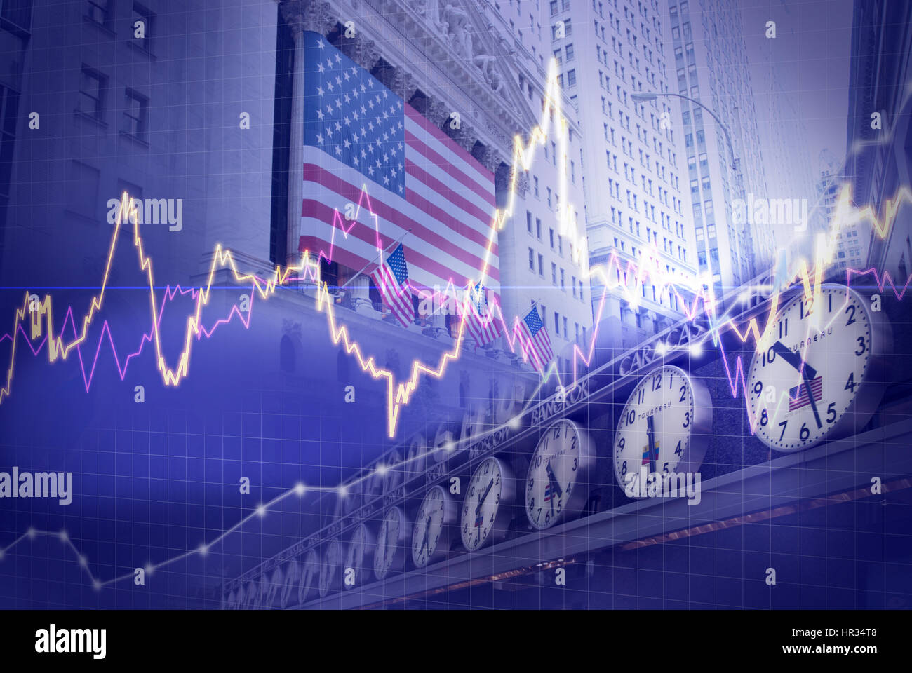 Stock price before stock market in New York Stock Photo