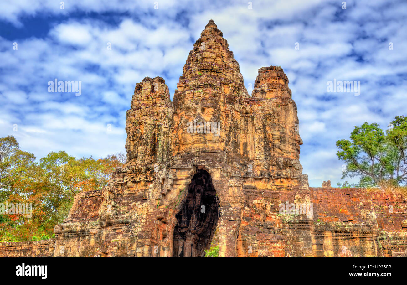 South Gate of Angkor Thom, Cambodia Stock Photo