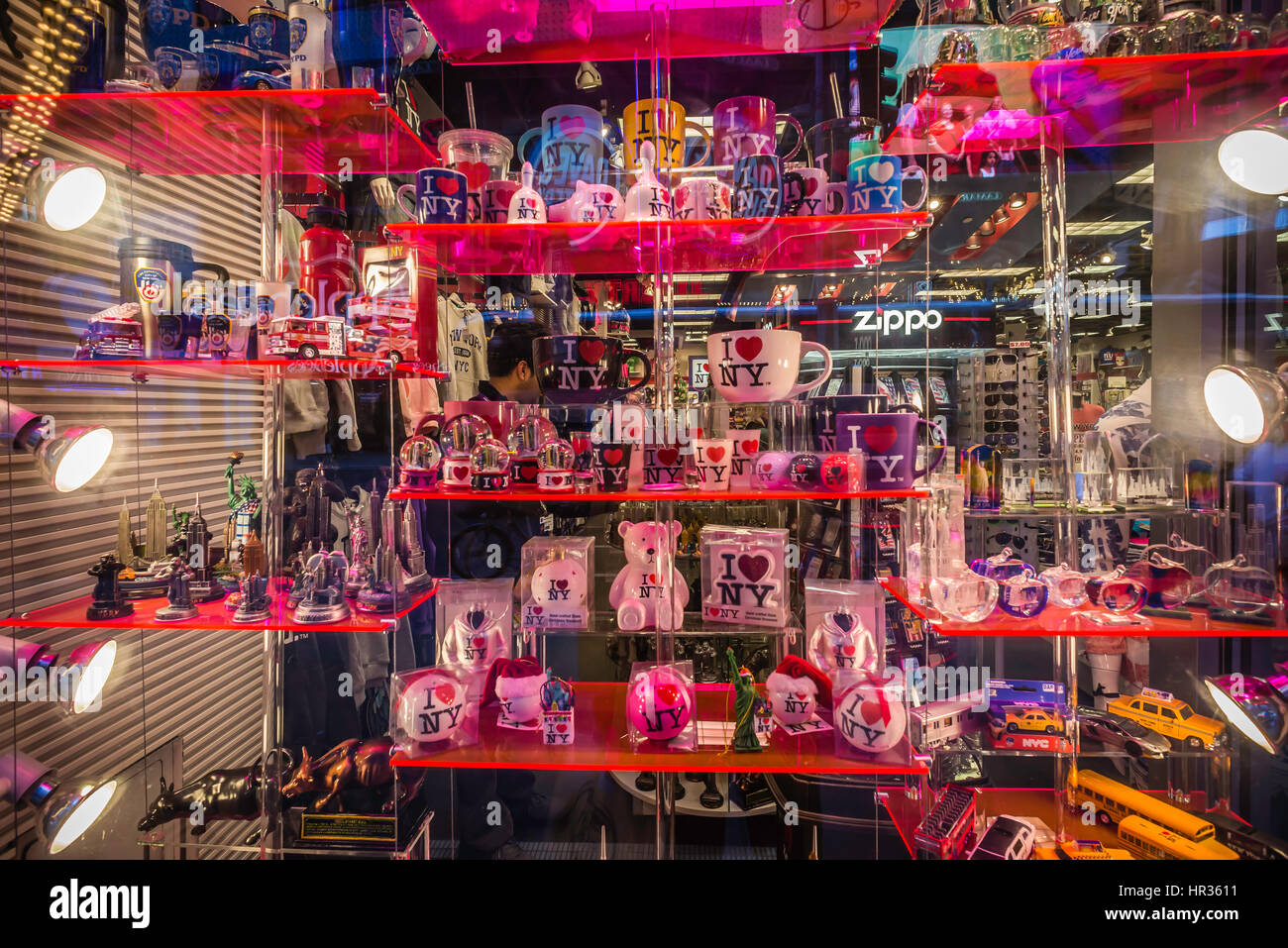 Store front windows, NYC. Stock Photo