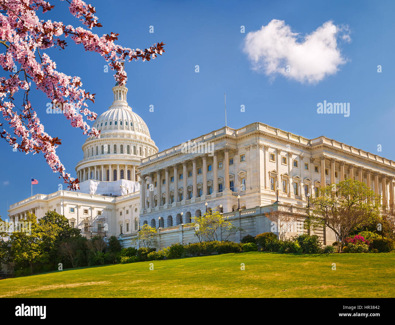 US Capitol at spring sunny day Stock Photo