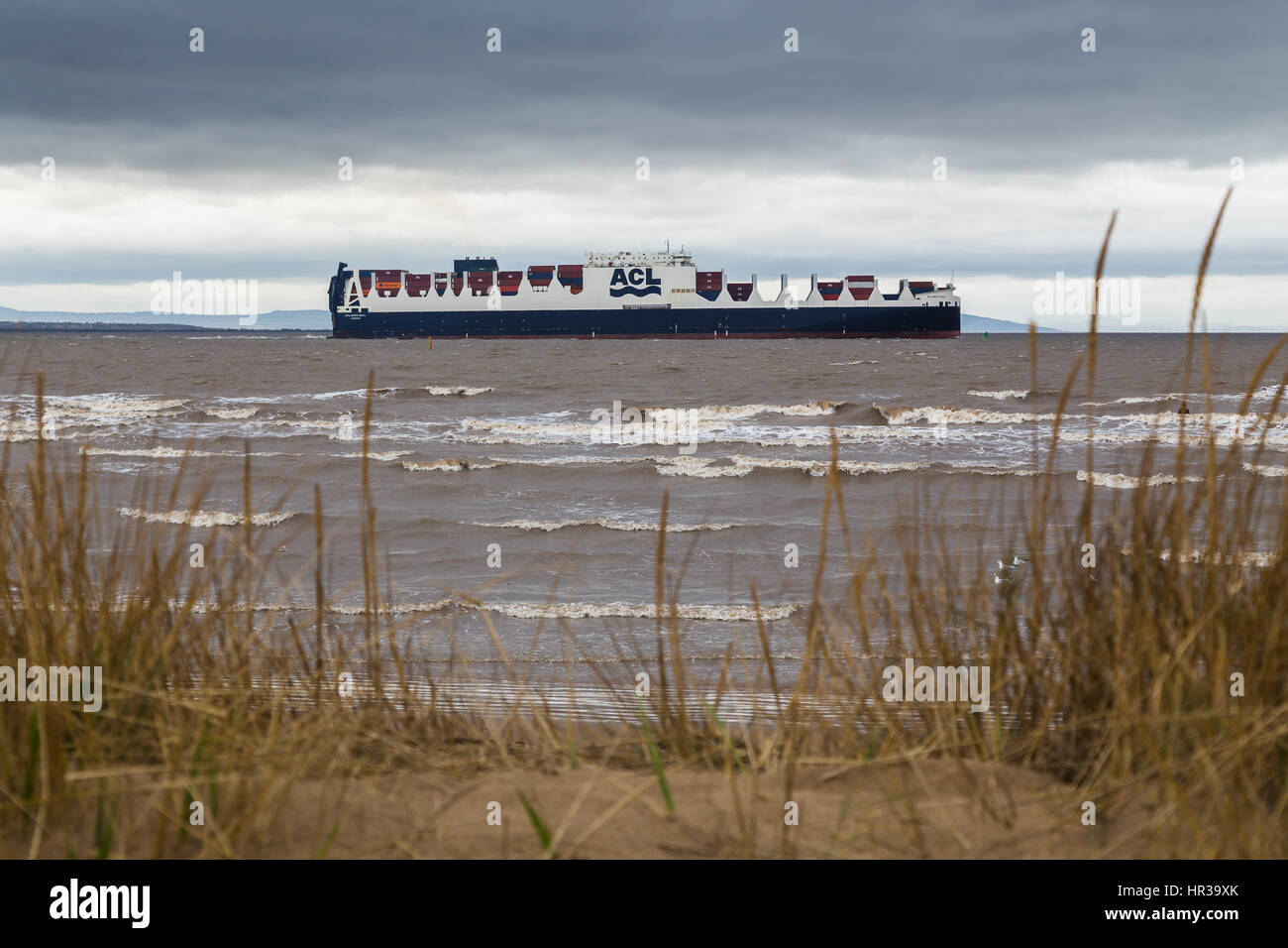 The Atlantic Sail (ACL container ship) departs Liverpool full of cargo