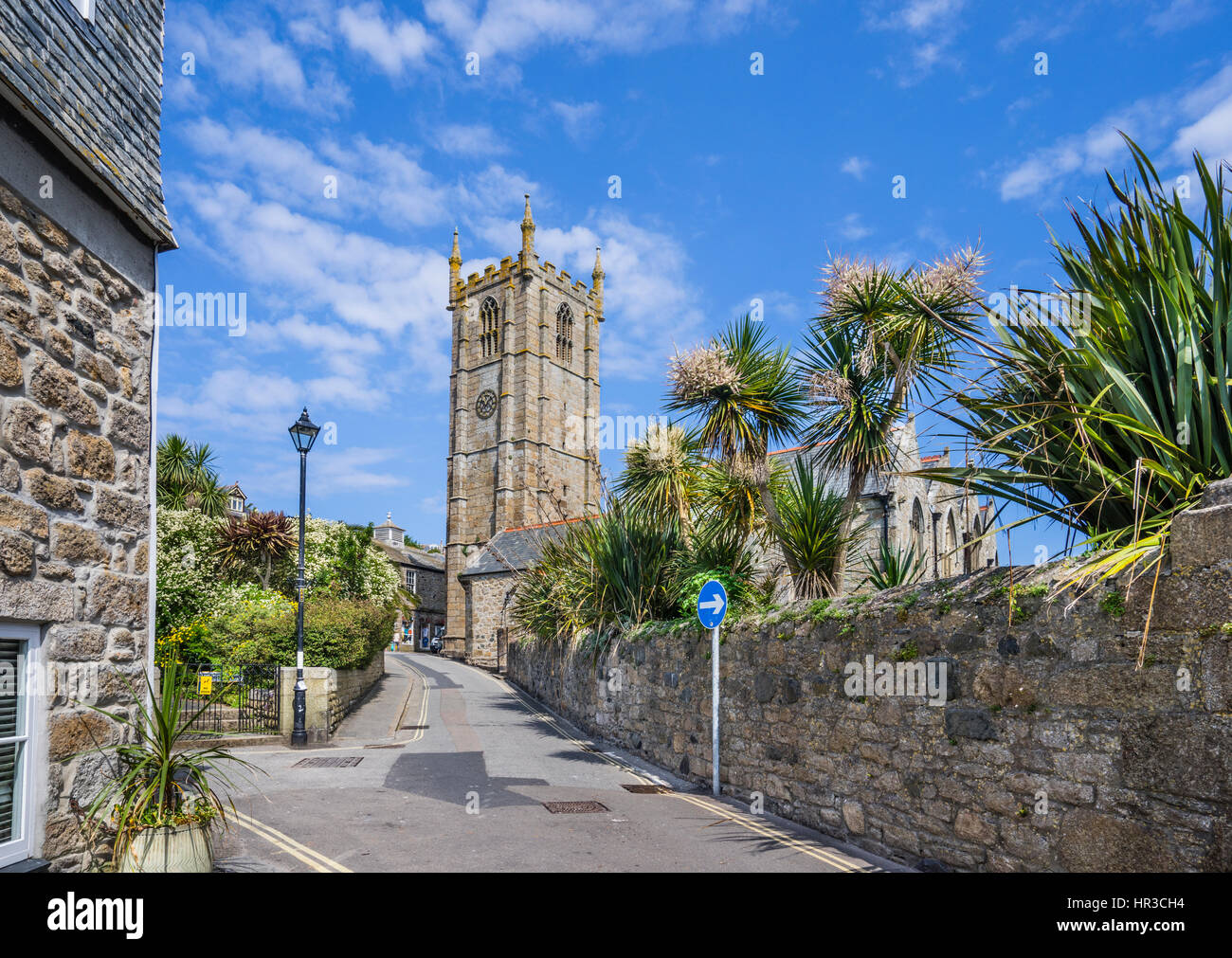 United Kingdom, Cornwall, St Ives, 15th century St Ives Parish Church is dedicated to the Saint Ia the Virgin Stock Photo