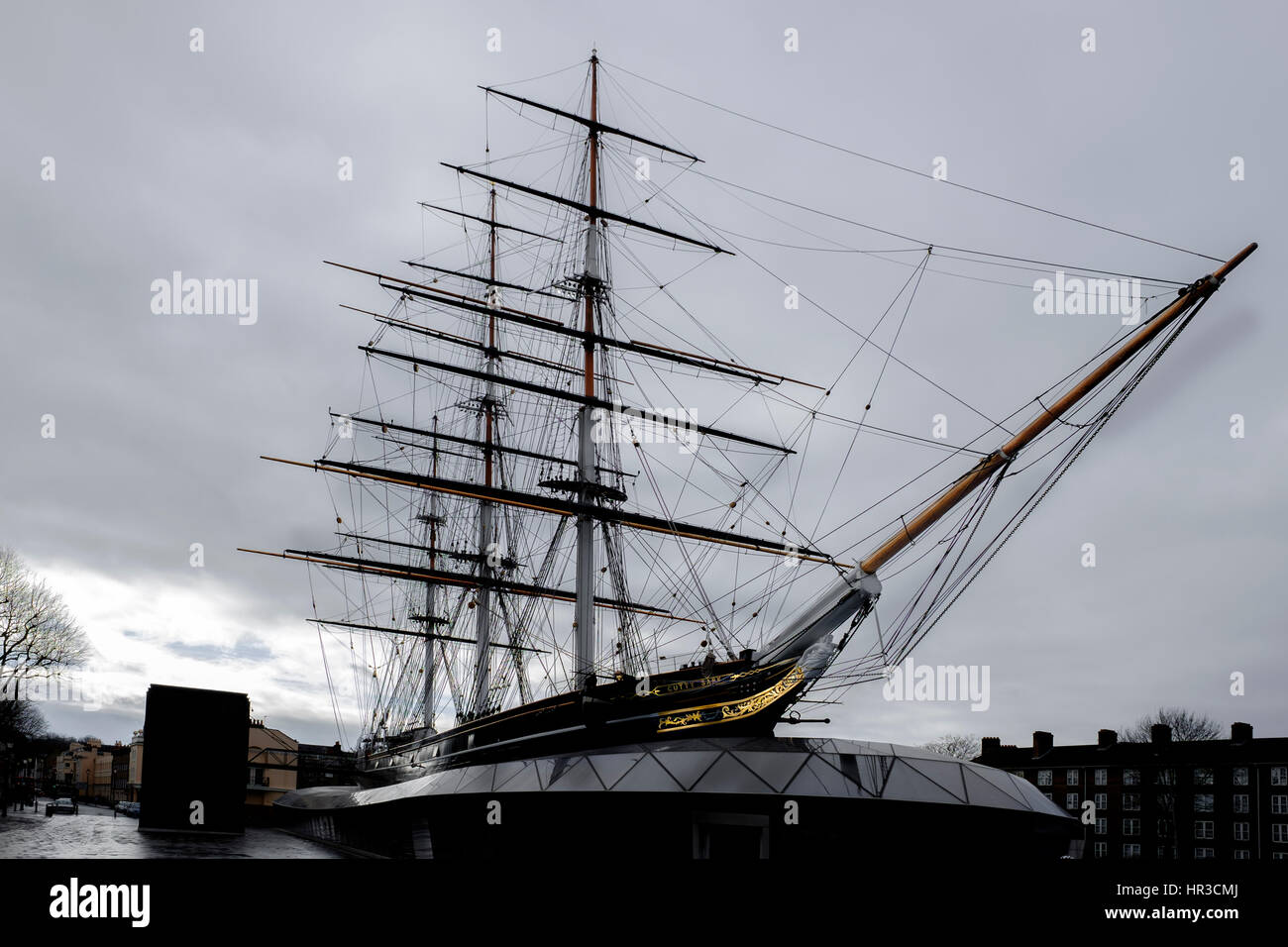 Cutty Sark, Greenwich, London, a tea clipper built in 1869 and the fastest ship in her day. Stock Photo