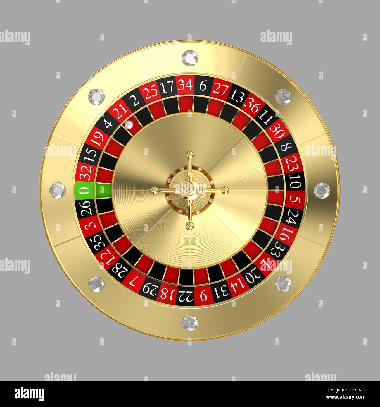 golden roulette casino 3d rendering image Stock Photo