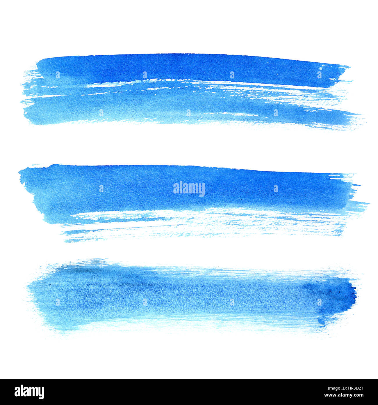 Blue brush strokes isolated over the white background Stock Photo - Alamy
