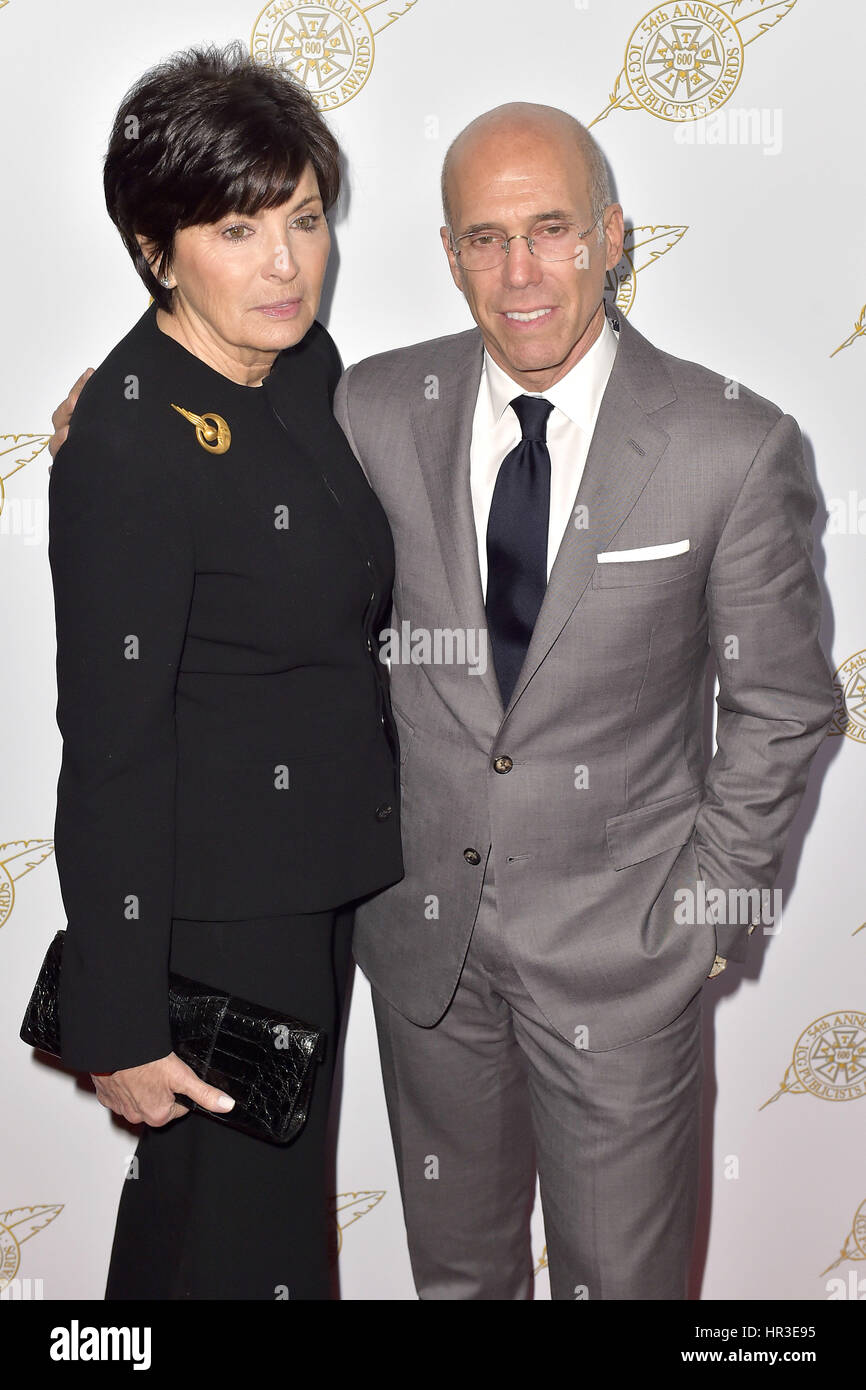 Beverly Hills, California. 24th Feb, 2017. Jeffrey Katzenberg and his wife Marilyn attend the 54th Annual International Cinematographers Guild Publicists Awards at The Beverly Hilton Hotel on February 24, 2017 in Beverly Hills, California. | usage worldwide Credit: dpa/Alamy Live News Stock Photo