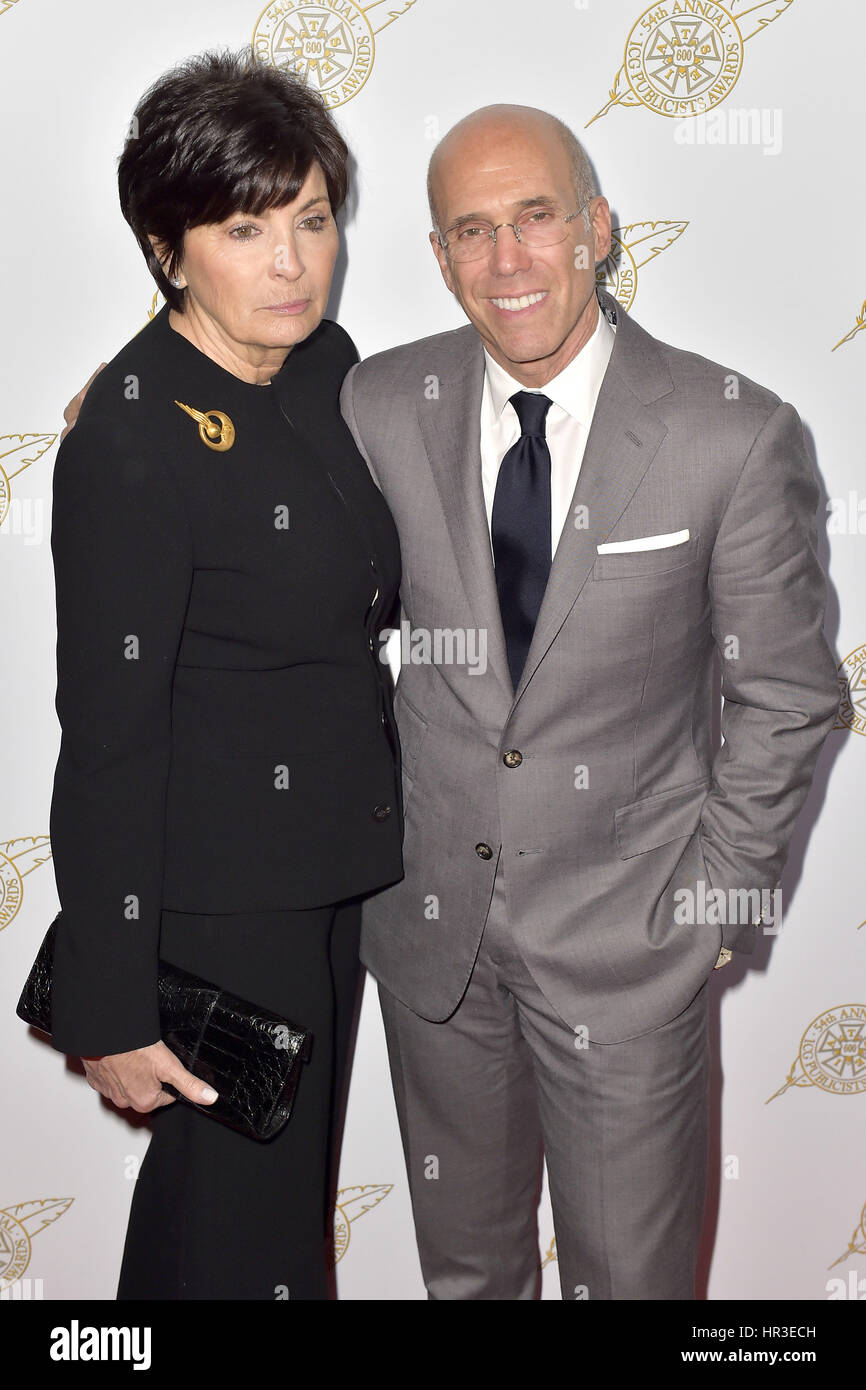 Beverly Hills, California. 24th Feb, 2017. Jeffrey Katzenberg and his wife Marilyn attend the 54th Annual International Cinematographers Guild Publicists Awards at The Beverly Hilton Hotel on February 24, 2017 in Beverly Hills, California. | usage worldwide Credit: dpa/Alamy Live News Stock Photo