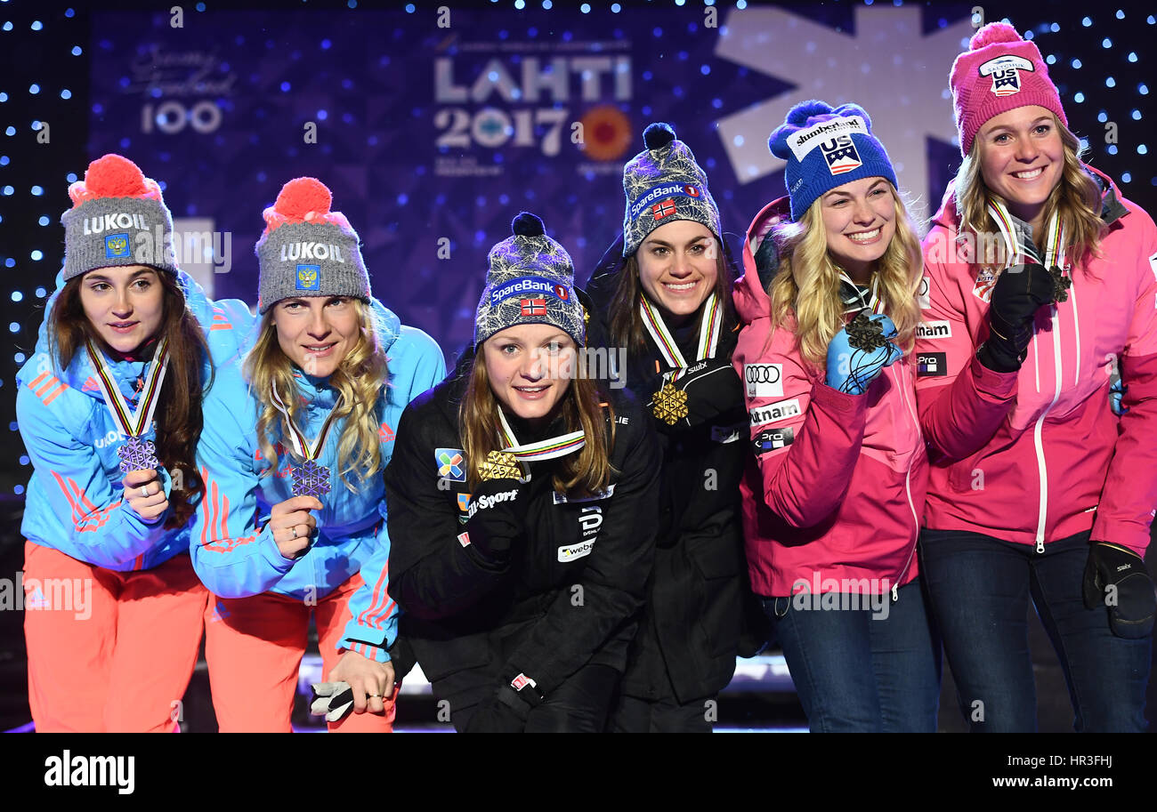 Lahti Finland 26th Feb 2017 L R Julija Belorukowa And Natalia Stock Photo Alamy
