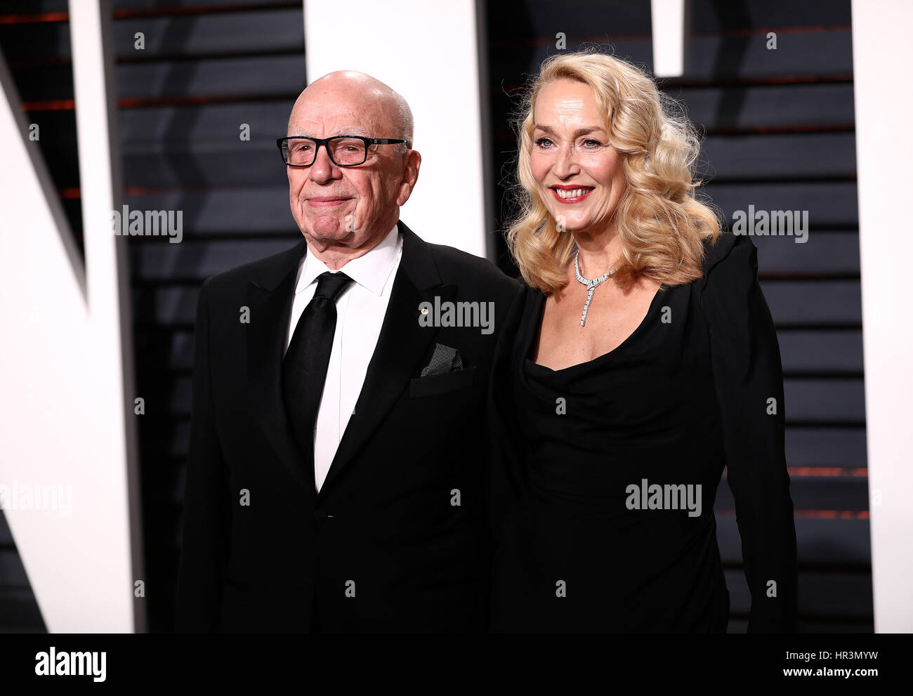 Beverly Hills, California, USA. 26th Feb, 2017. Rupert Murdoch and Jerry Hall attend the Vanity Fair Oscar Party 2017 on February 26, 2017 in Beverly Hills, California. Credit: Mpi99/Media Punch/Alamy Live News Stock Photo