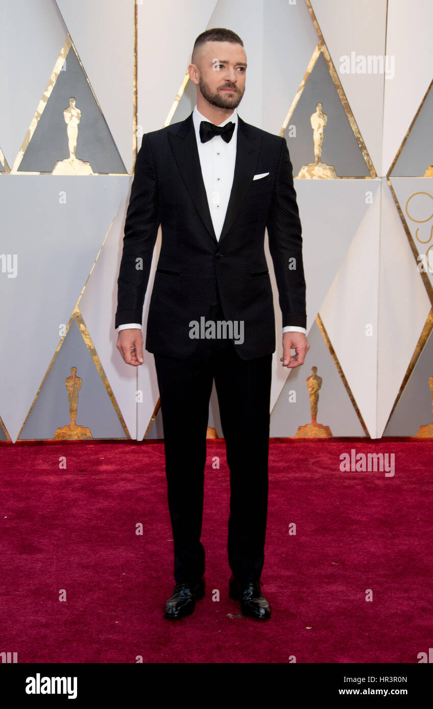 Hollywood, CA, USA. 26th Feb, 2017. 26 February 2017 - Hollywood, California - Justin Timberlake. 89th Annual Academy Awards presented by the Academy of Motion Picture Arts and Sciences held at Hollywood & Highland Center. Photo Credit: AMPAS/AdMedia Credit: Ampas/AdMedia/ZUMA Wire/Alamy Live News Stock Photo