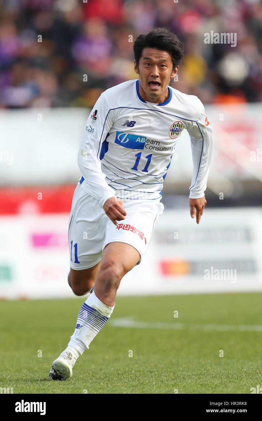 Kyoto Nishikyogoku Athletic Stadium, Kyoto, Japan. 26th Feb, 2017. Toyofumi Sakano (Montedio), FEBRUARY 26, 2017 - Football /Soccer : 2017 J2 League match between Kyoto Sanga F.C. 1-2 Montedio Yamagata at Kyoto Nishikyogoku Athletic Stadium, Kyoto, Japan. Credit: YUTAKA/AFLO SPORT/Alamy Live News Stock Photo