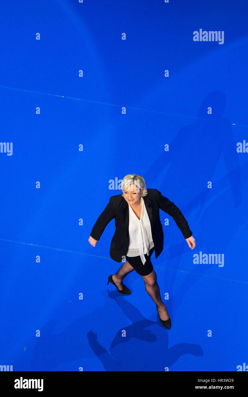 Nantes, France. 26th February 2017. meeting of Marine Le Pen, far-right candidate 'Front National' for the 2017 French Presidential Election Credit: Andia/Alamy Live News Stock Photo