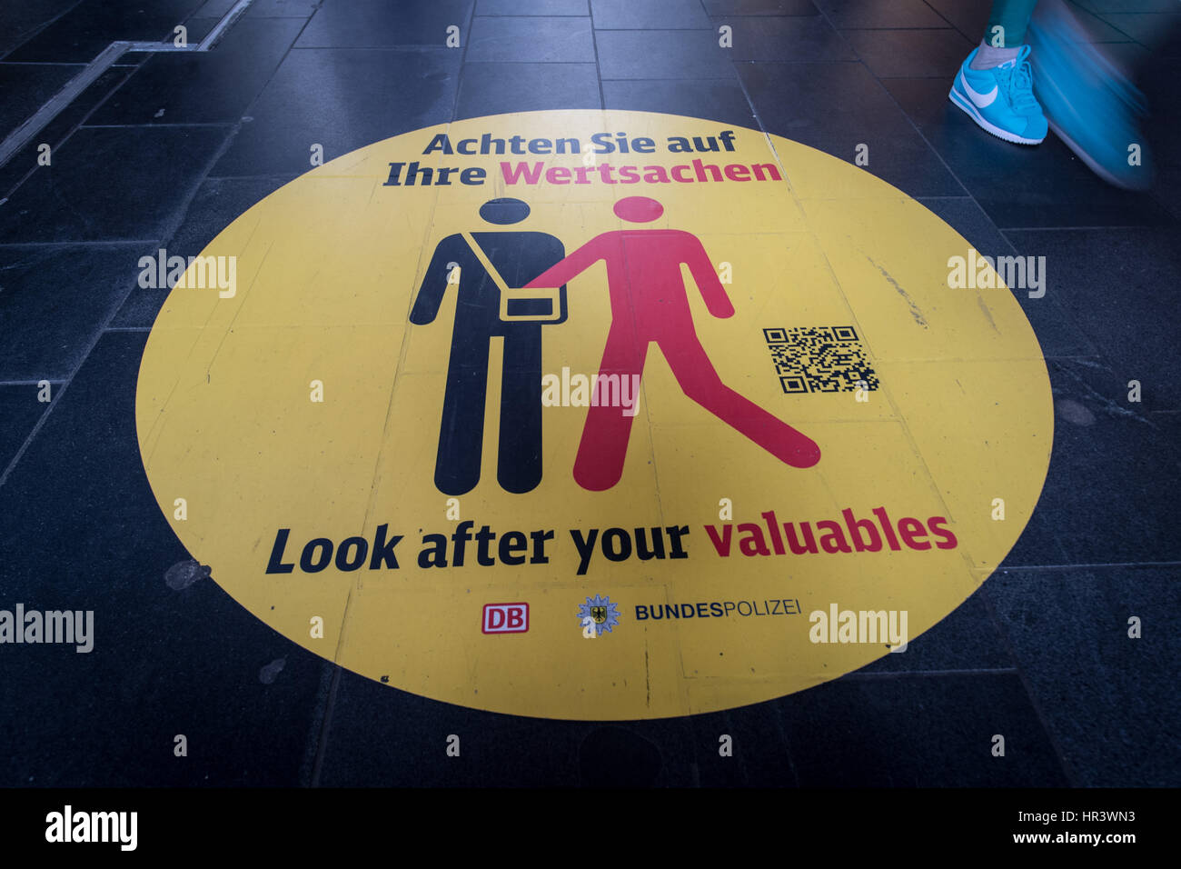 Valuable Keeping Sign A sign warning passengers to look after their valuables can be seen on ...