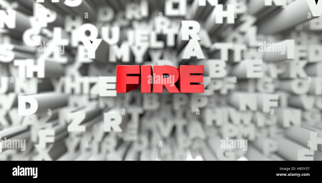 Fire Red Text On Typography Background 3d Rendered Royalty Free Stock Photo Alamy