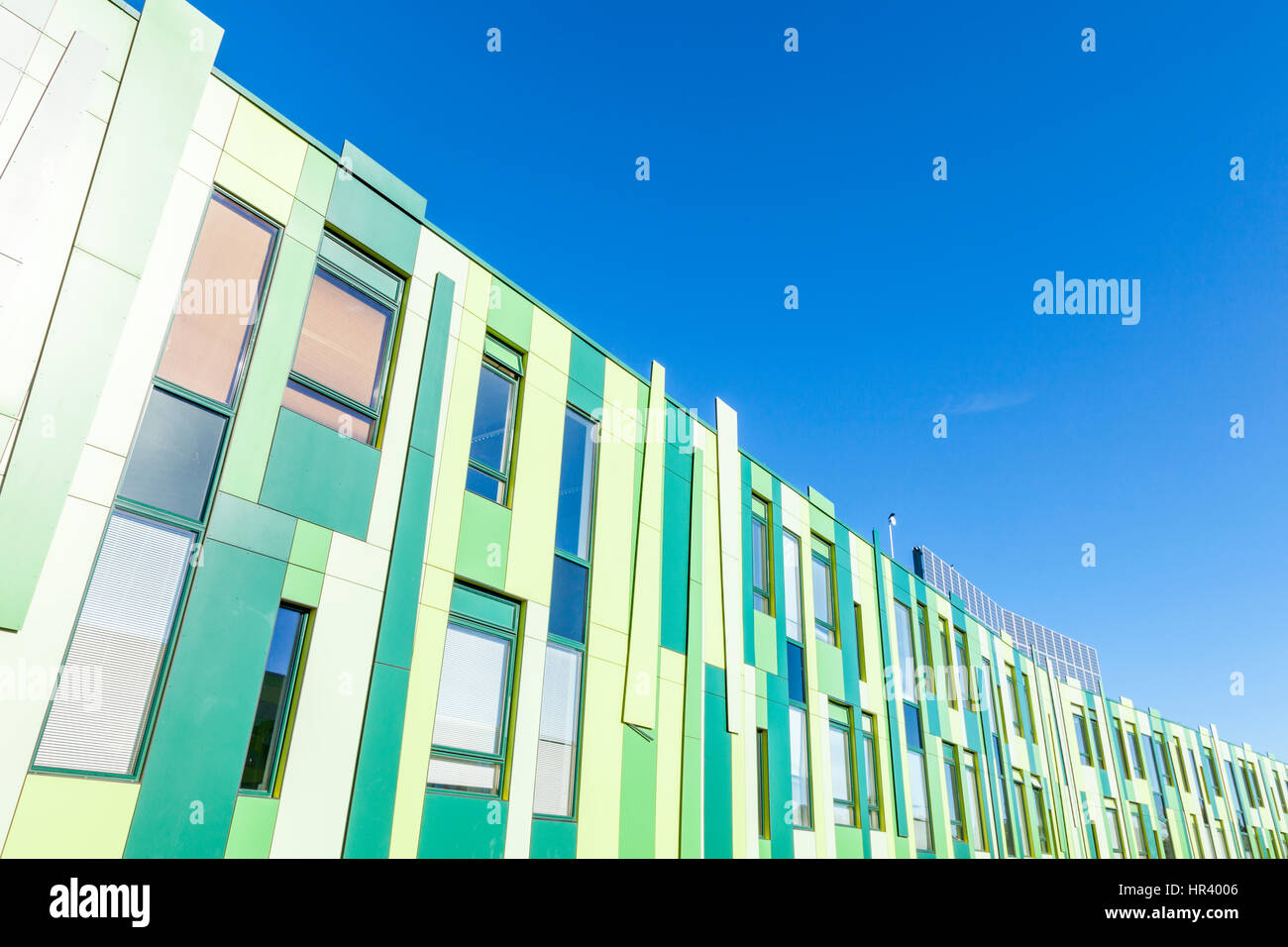 Modern building with abstract architecture. Exemplar Building, Nottingham Science Park, Nottingham, England, UK Stock Photo