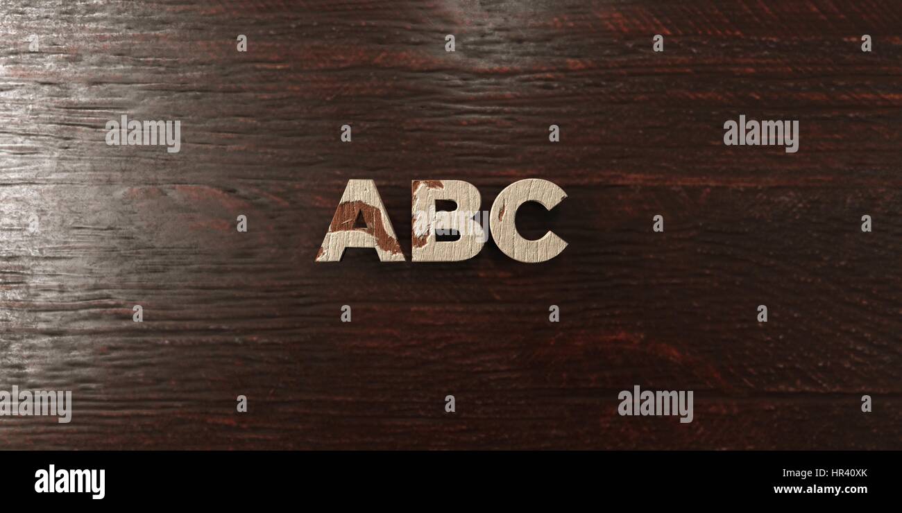 Abc - Grungy Wooden Headline On Maple - 3d Rendered Royalty Free Stock 