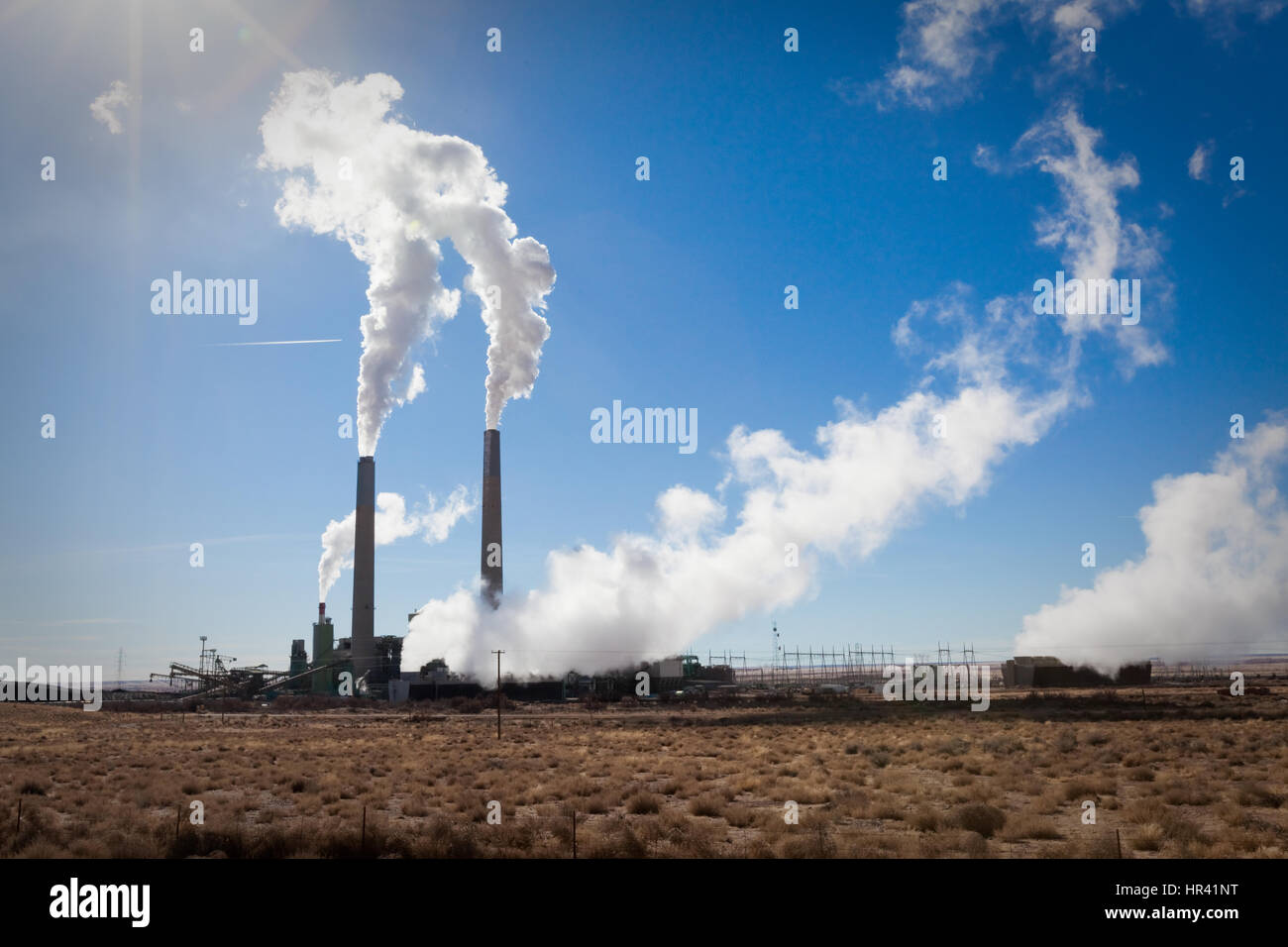 Factory with smoke stacks Stock Photo - Alamy