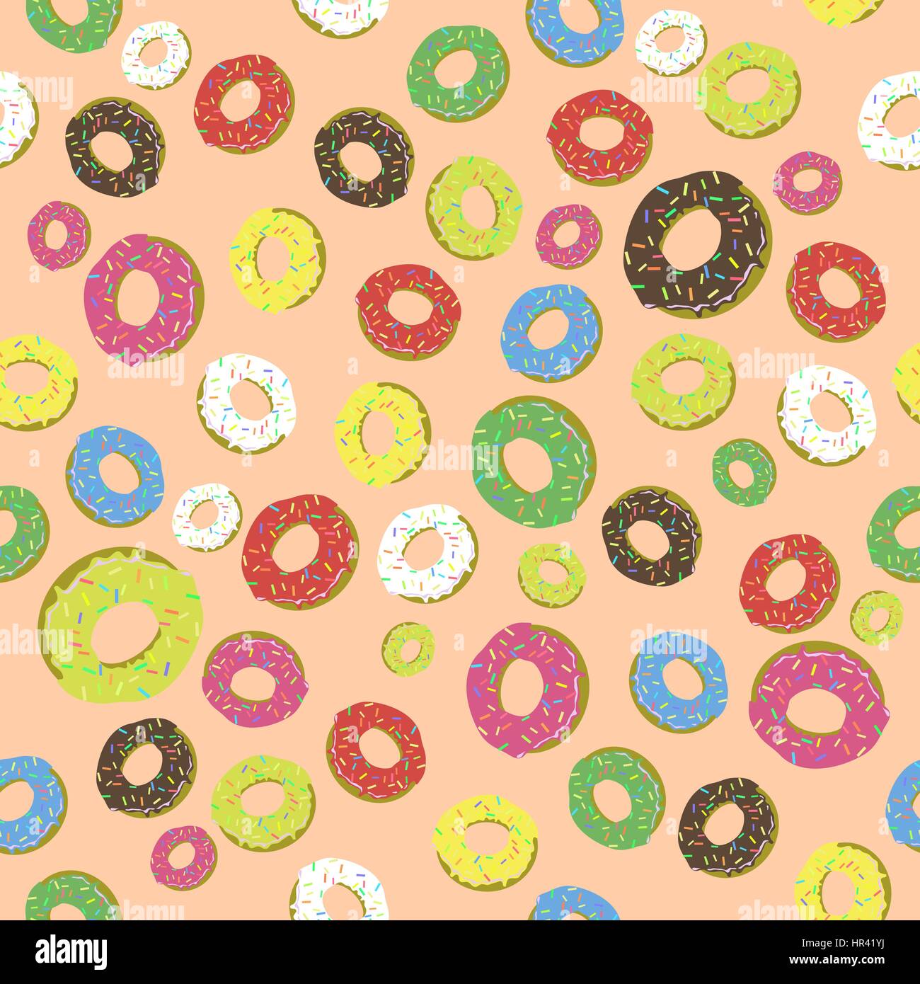 Colorful Fresh Sweet Donuts Seamless Pattern Stock Vector Image & Art ...