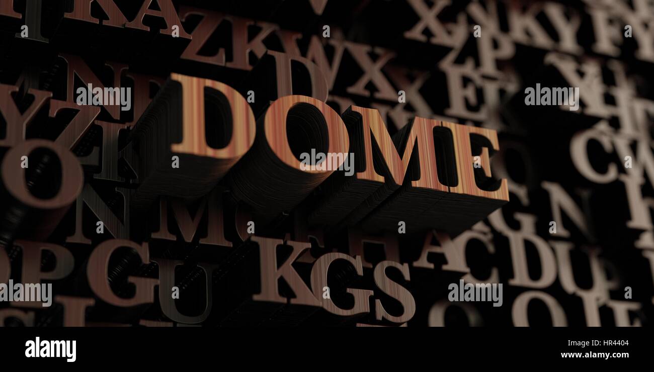 Dome Wooden 3D rendered letters/message. Can be used for an online