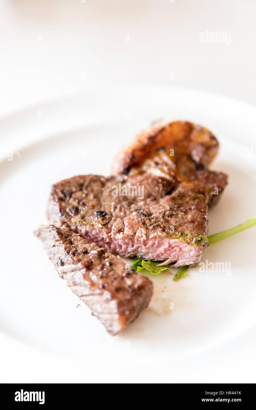 beef steak grilled gourmet cuisine food Stock Photo