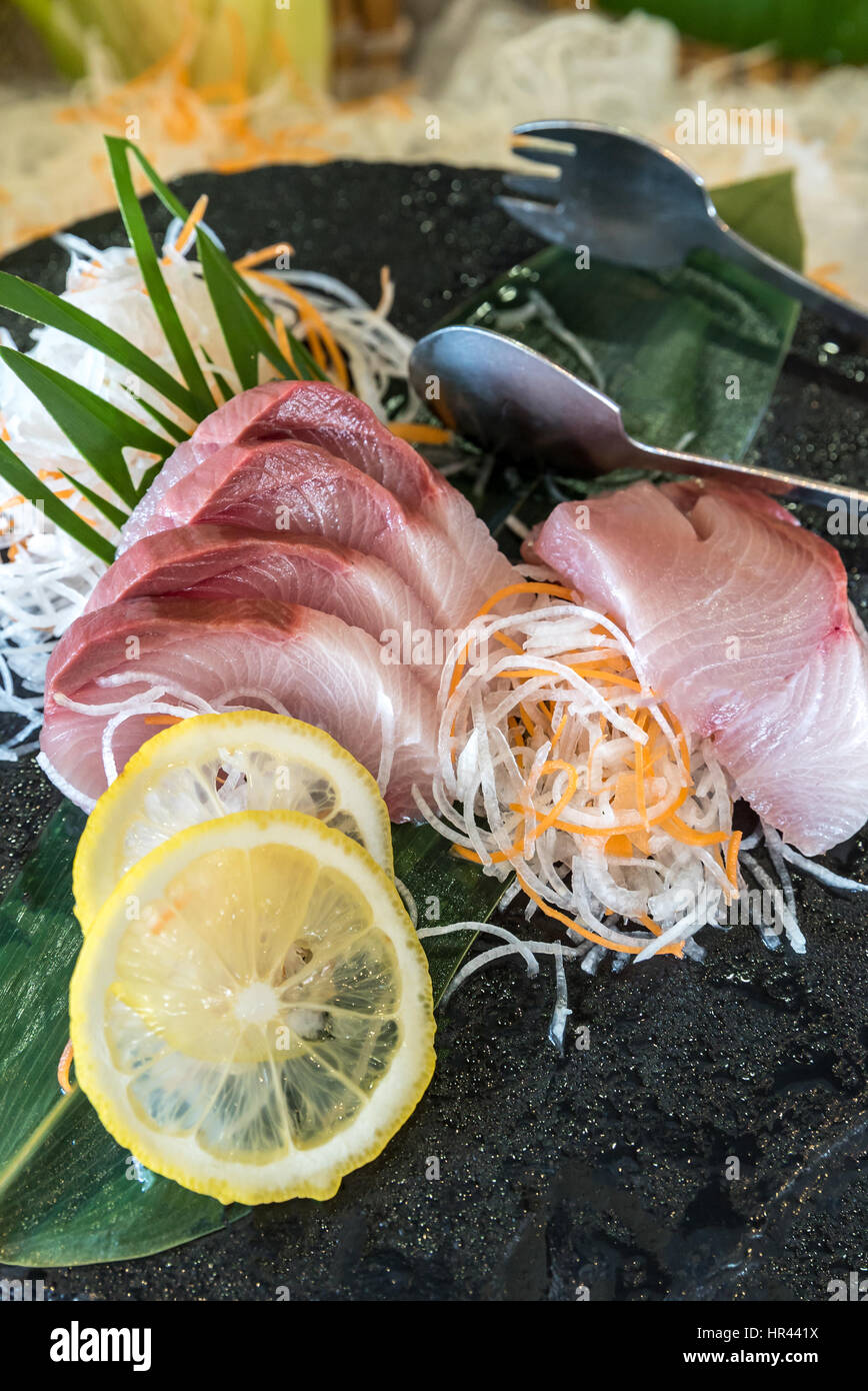 hamachi sashimi Japanese gourmet cuisine Stock Photo Alamy