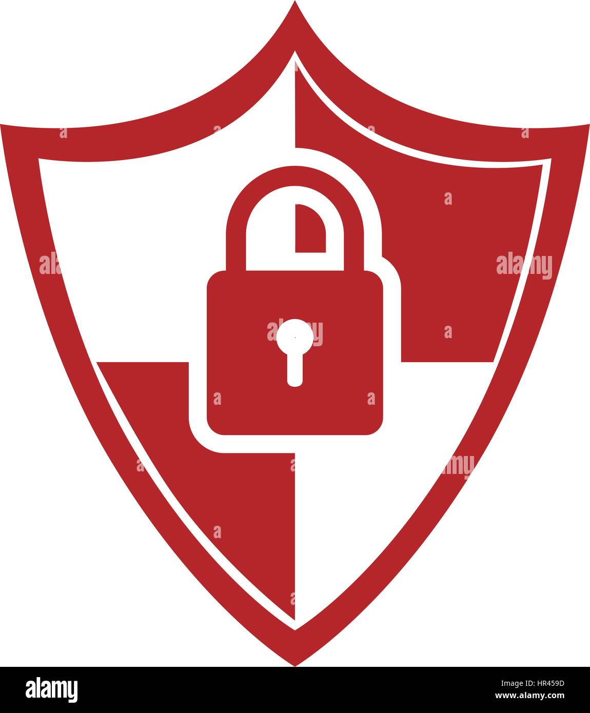 color silhouette of shield with padlock Stock Vector Image & Art - Alamy