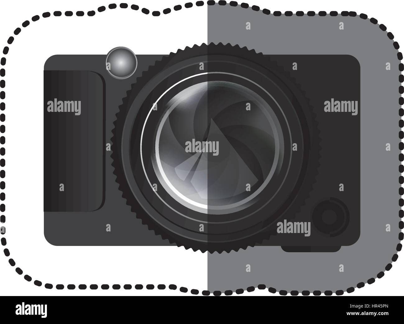 sticker realistic silhouette color with analog camera Stock Vector ...