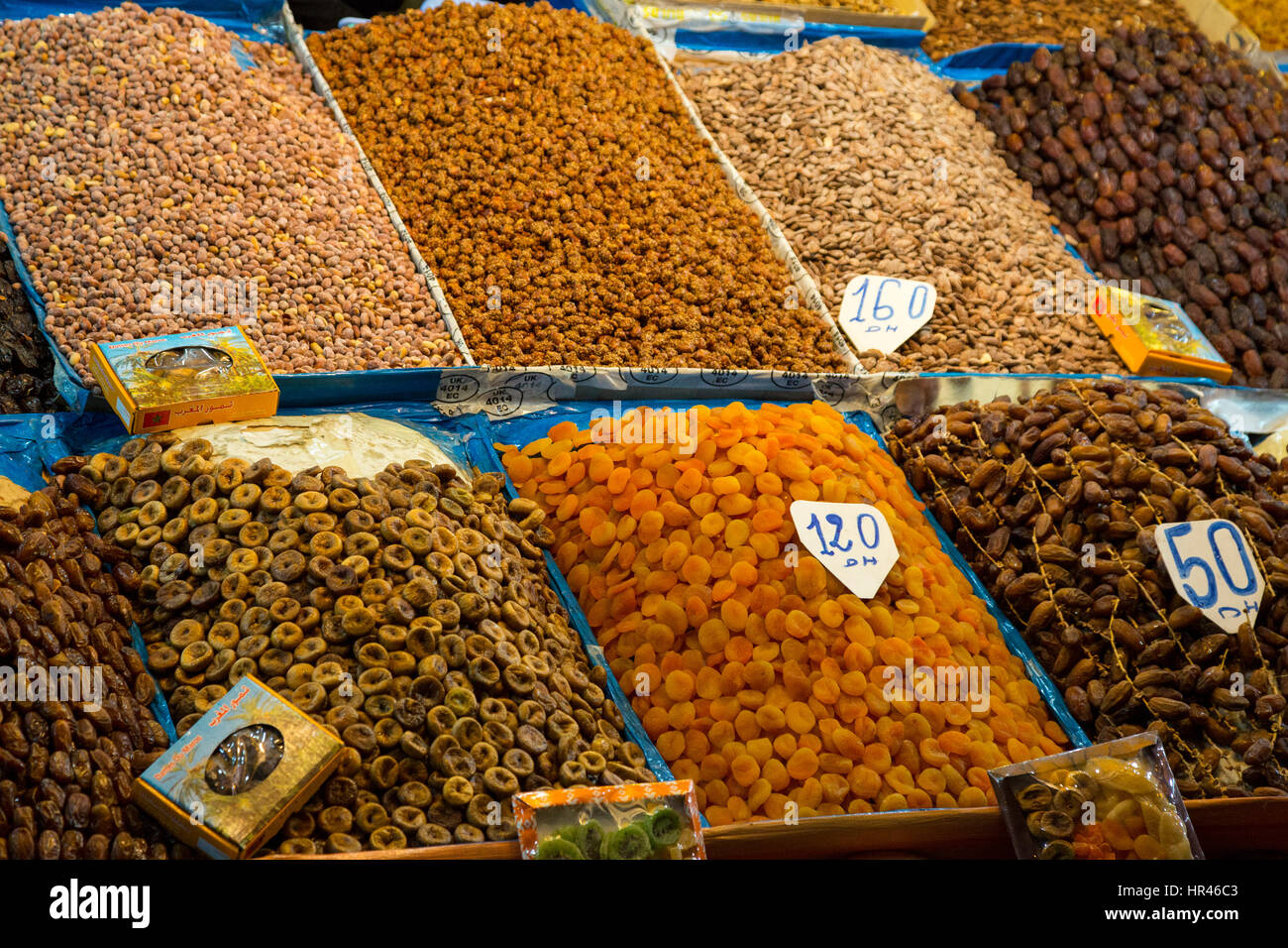 Marrakesh, Morocco. Dried Figs, Apricots, Dates, and Nuts for Sale
